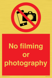 No filming or photography